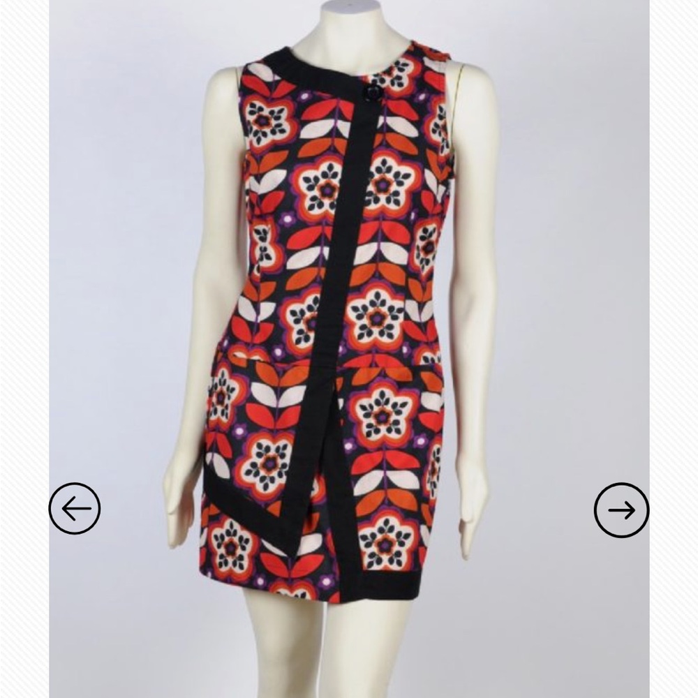 Apsara Alice Tunic in Bold Floral Print and Black Border.